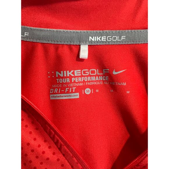 Nike Golf Dri-Fit Women’s Red Quarter Zip Polo Shirt – Size M - Picture 5 of 6
